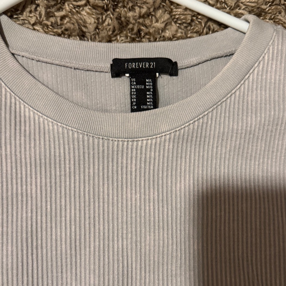Forever Link Gray Ribbed Crop Top - Picture 3 of 3